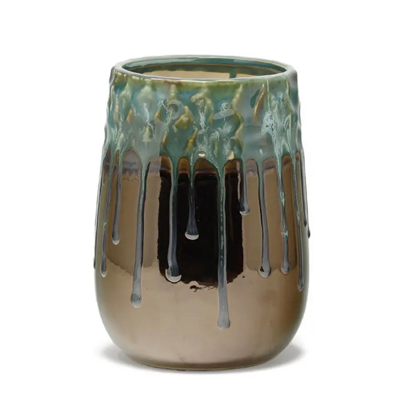 Bling copper ceramic vase round high S 670620