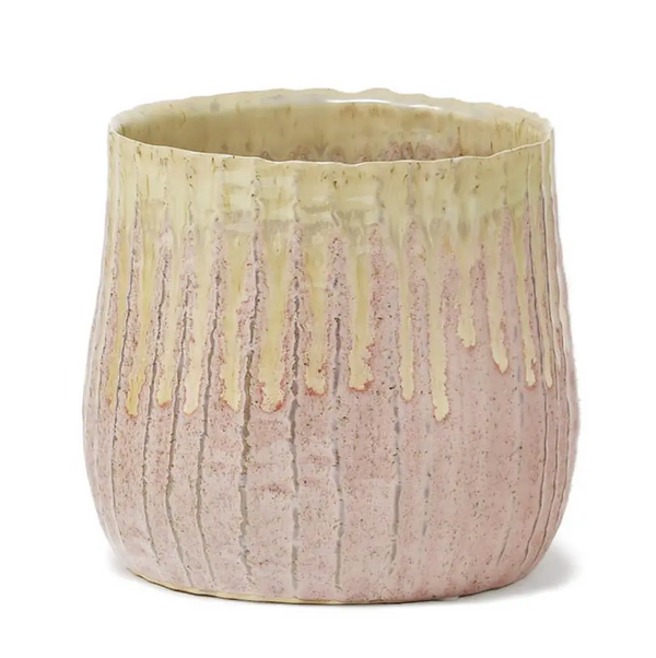 Twill pink ceramic pot wz gr top round L 681138