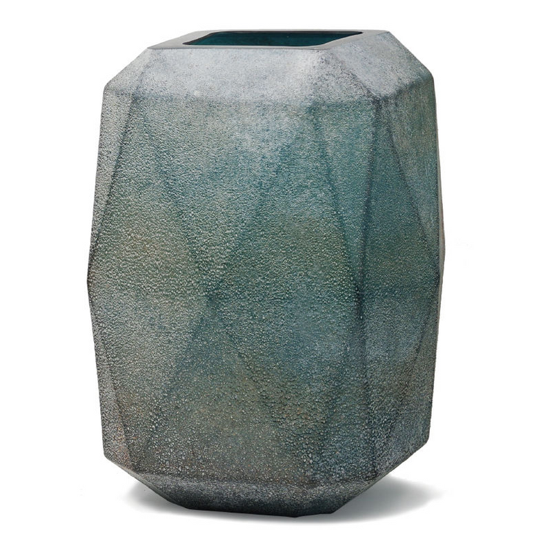 Dough blue geomatric glass vase high L 675425