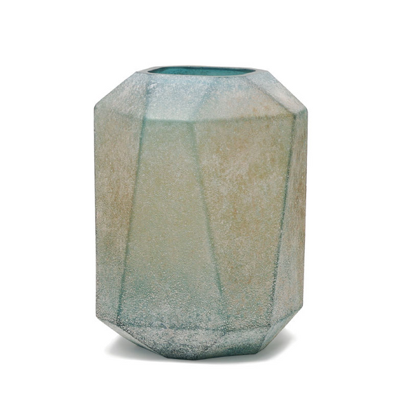 Dough blue geomatric glass vase high S 675424