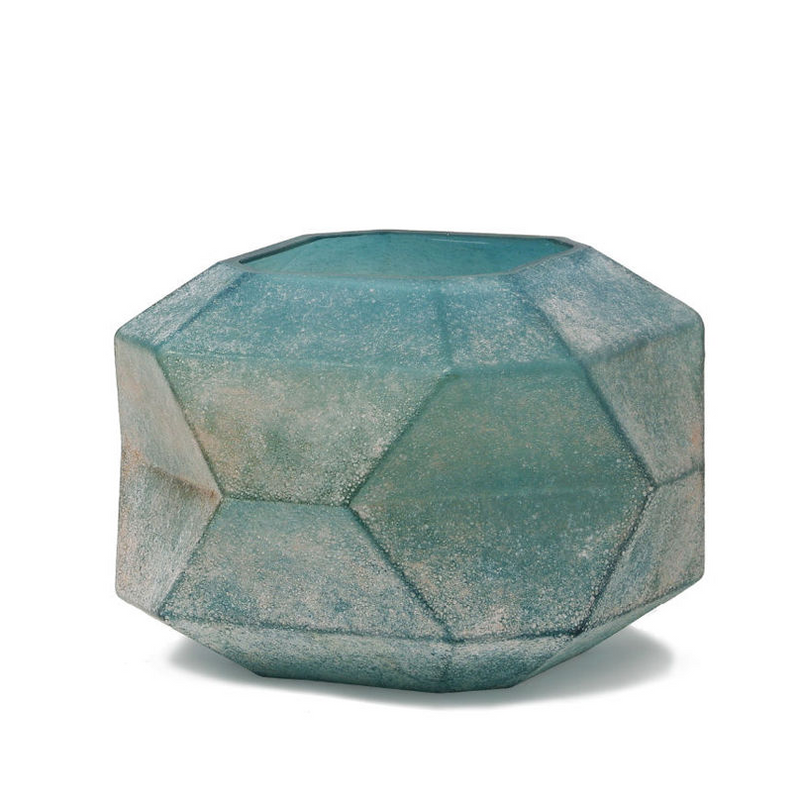 Dough blue geomatric glass vase L 675423